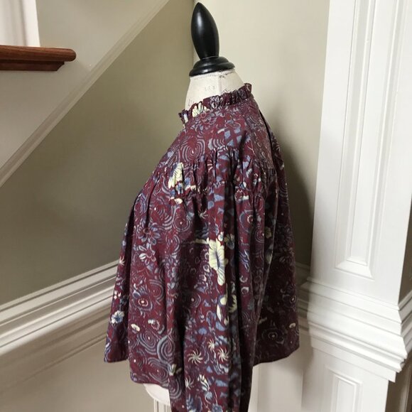 Ulla Johnson Floral Burgundy Blouse - Picture 10 of 14
